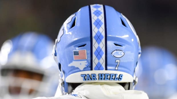 UNC football helmet